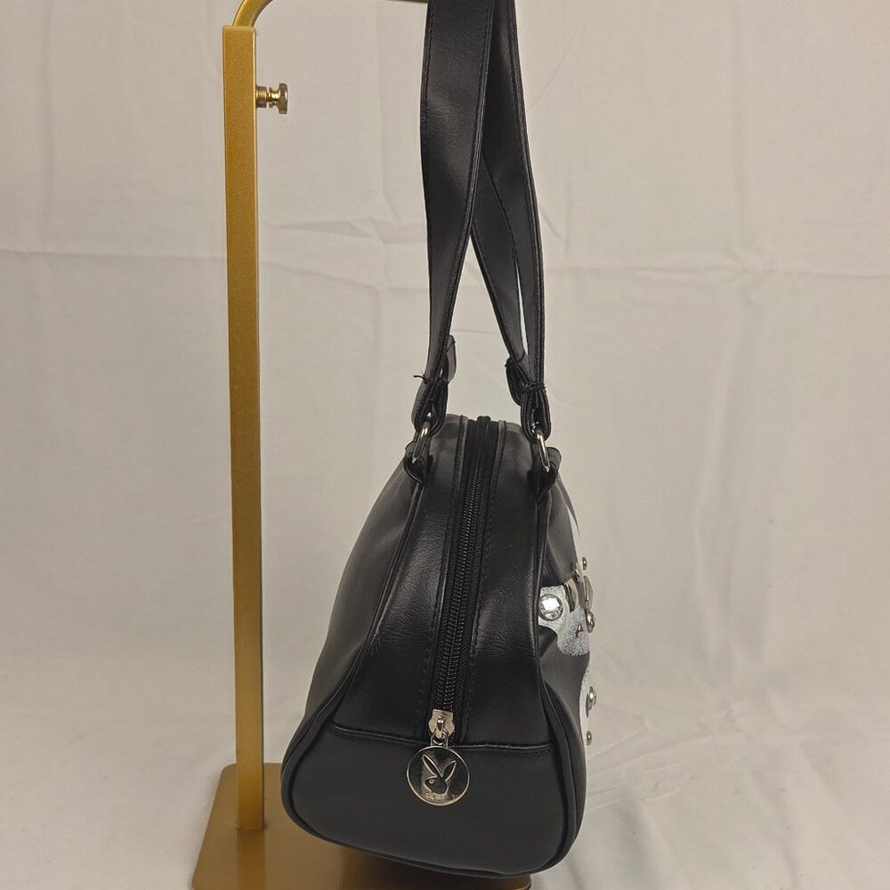 Vintage Y2K Playboy Black Studded Satchel/Handbag - Picture 5 of 7